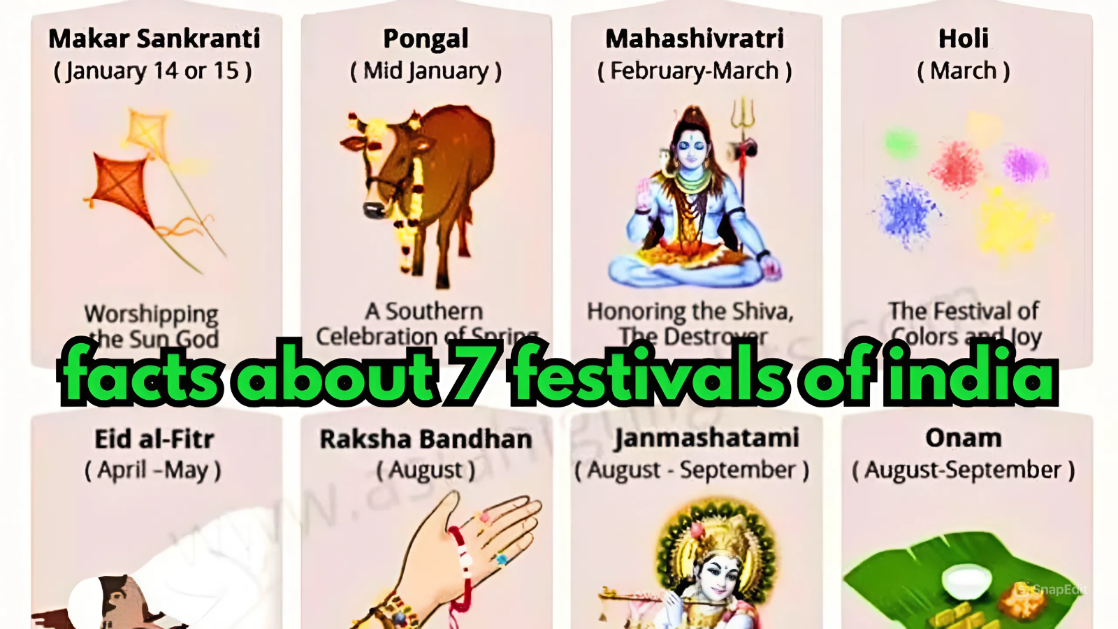 facts about 7 festivals of india