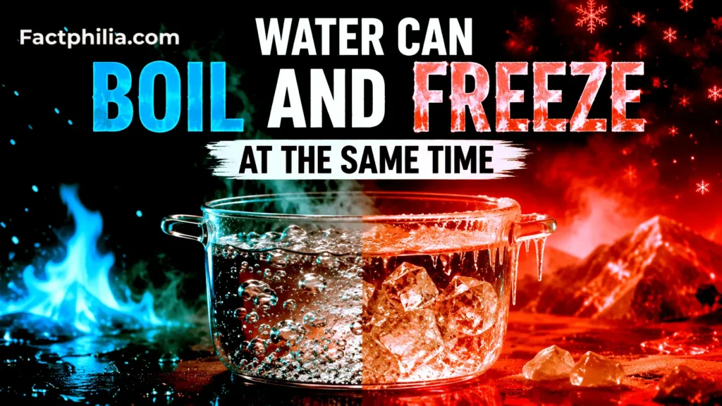 Water Can Boil and Freeze at the Same Time